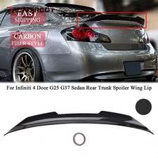 Fits Infiniti 4 Door G25 G37 Sedan PSM Rear Trunk Spoiler Wing Lip Carbon Style picture