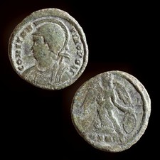 Constantine I AE2/AE3 330-335 AD Constantinopolis & Victory Roman Bronze Coin picture