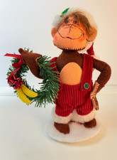 Annalee Dolls Christmas Monkey 2009 w/ Banana Wreath picture