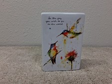 Dean Crouser Hummingbird Bird Ceramic Plaque Sign Inspirational Demdaco 4” X 6” picture