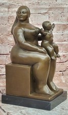 Large Botero Bronze Mother Holding Baby Figurine Sculpture Statue Figure Sale picture