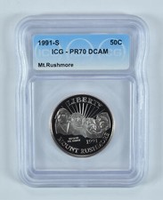 1991-S Mount Rushmore Commemorative Half Dollar PR70 DCAM ICG picture