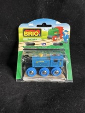NEW Rare 2001 BRIO 33607 BLUE Engine Classic Wooden Railway Train Sweden made picture