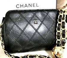 CHANEL Matelasse Bicolore Handbag Pouch Shoulder wallet Lambskin Black CC Box picture