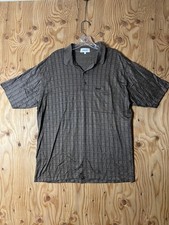 Bally Polo Shirt Mens L Gold /Black Trim Luxury Designer Cotton 52 *44 VTG Golf picture