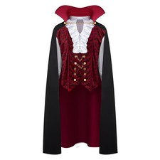 Men's Vampire Costume with Cape - Spooky Halloween Dracula Outfit for Parties picture