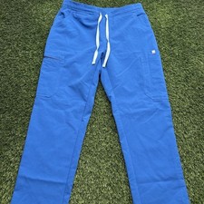 FIGS Technical Collection Scrub Pants Womens Small Blue Polyester Rayon Spandex picture