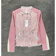 Rebecca Taylor LS Combo Tweed Jacket Cardinal Red Cream Size 4 NWT | Quiet Luxe picture