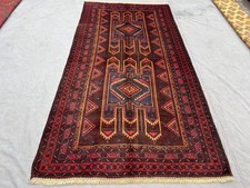 Semi-Antique Distressed Tribal Geometric Wool Oriental Rug Large Carpet 5x10 Ft picture