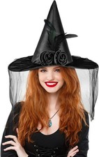 Landisun Halloween Women Witch Hat witches hats for women Adult Wicked One...  picture