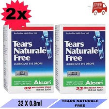 2x ALCON TEARS NATURALE FREE 32 Vial 0.8ml LUBRICANT EYE DROPS  picture