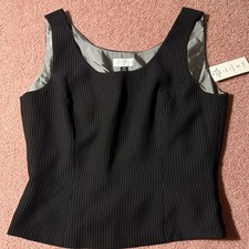 Tahari Arthur S. Levine Petite Black Pinstripe Top picture