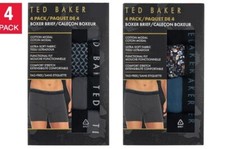 Ted Baker Men's Cotton Modal Ultra Soft Boxer Brief, 4-pack picture