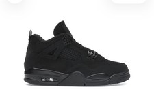 Authentic Jordan Air Jordan 4 Men’s Black Mid Top Lace-Up Basketball Sneakers picture