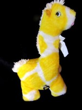 Vintage EDEN GIRAFFE Yellow White Plush Musical & Motion Wind Up Baby Toy Lovey picture