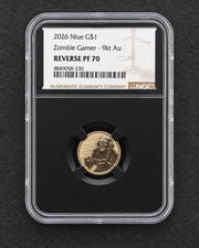 2026 Niue Zombie Gamer 9kt Gold NGC Reverse PF70 G$1 1g Coin picture