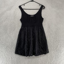 Twenty One Y2K Dress Womens Small Black Lace Bubble Babydoll Whimsigoth picture