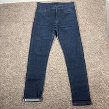Uniqlo Mens Slim Straight Kaihara Stretch Selvedge Denim Jeans Indigo 30x32 picture