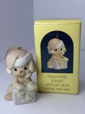Precious Moments 1989 Christmas Is Ruff Without You Puppy Ornament Enesco picture