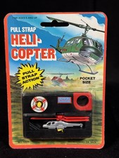 Vtg 1988 Tyco Sega Pocket Power Thunder Blade Helicopter Knock off Pull Strap picture