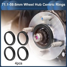 71.1mm to 59.6mm Car Wheel Hub Centric Rings Black Polycarbonate 4 Pcs picture