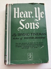 Hear Ye Sons by Irving Fineman, The Modern Library #130, 1939 1st Edition RARE picture