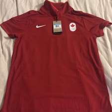 Nike Canada Elite Tennis Court Olympic Polo Quarter Zip Men’s Medium FD8720-689 picture