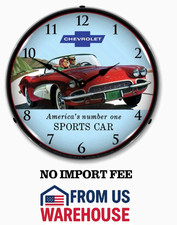 1961 Corvette, Lighted Backlit LED Wall Clock  picture