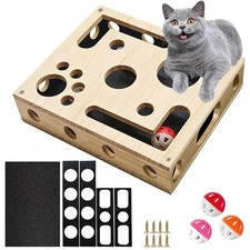 Cat Scratch Puzzle Enrichment Box, Interactive Cat Nail File Box with Sandpaper picture