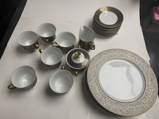 Vintage Sango Aristocrat 3690 Japan 22 Pc Dinnerware Set Cobalt Blue Gold picture