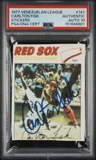 Carlton Fisk Signed 1977 Venezuelan League Red Sox Sticker (PSA & PSA/DNA 10) picture