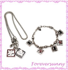 Brighton Hollywood Retired Toggle Necklace Bracelet Star Heart Set Pouch picture