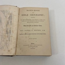 Handbook of Bible Geography George H Whitney 1872 Antique HC Ex Library Theology picture