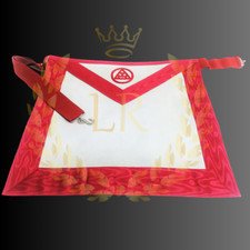 Masonic Regalia Royal Arch Premium Quality Hand Embroidery Genuine Leather Apron picture