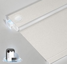 NoDrill Motorized Blackout Blinds w/Remote Linen, 34.5
