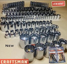 CRAFTSMAN 156 pc 1/4 3/8 1/2 Dr SAE METRIC MM 6pt 12pt wrench socket set 164 New picture