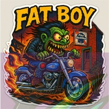 Harley-Davidson Fat Boy 9x9cm Durable Die-Cut Vinyl Sticker picture