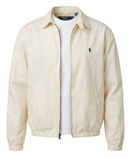 Vintage 90s Polo Ralph Lauren Windbreaker Jacket Mens L Cream Unlined Harrington picture