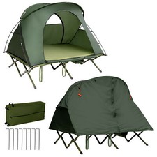 2-Person Outdoor Camping Tent Cot Compact Elevated Tent Set W/ External Cover picture