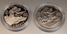 1991-1995 W Proof and P UNC WWII 50th Anniv D-Day Commemorative Set - 2 coins picture