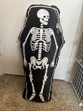 Envogue Skeleton Body Pillow Embroidered Velvet Plush 36” 3ft New NWT picture