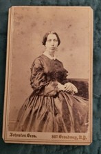 CDV of Older Civil War Era Lady  Lovely Sitting Pose. Very Serious Expression.  picture