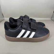 Adidas VL Court 3.0 Toddler Shoes Black White Gum ID9156 Size 9K picture
