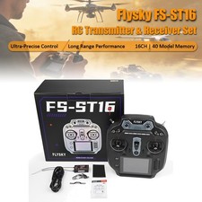 Flysky FS-ST16 16CH ANT RC Controller 4096 Hall 1500m Voice Alert 3.5