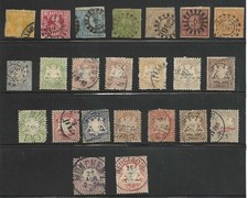 Germany Bavaria 1849-1878 Collection Of 22 Early Issue Imperf To 9 & 18 Kruzer picture