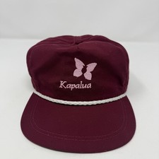 Vintage Kapalua Imperial Caps Hat Cap Strapback Burgundy Butterfly Mens One Size picture