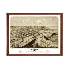 Old Map of Grand Haven, MI 1868 - Vintage Grand Haven Michig picture