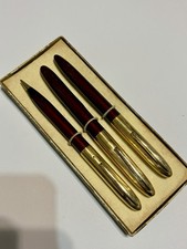 Beautiful Vintage 1950s Wearever 3-Piece Writing Suite – Burgundy & Gold New Sac picture