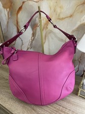 Vintage Y2K Pink Coach Top Zip Leather Hobo soho Shoulder Bag 3651 picture