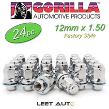 (24pc) Gorilla Lug Nuts, Chrome, XL Toyota Lexus Factory Style, 12x1.5, 73138TXL picture